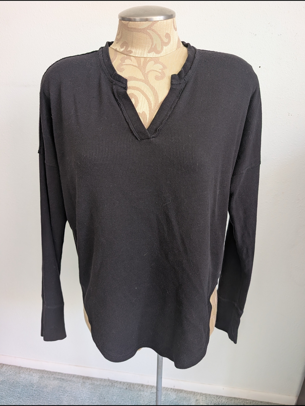 Calvin Klein Jeans Black Ribbed Long Sleeve Top